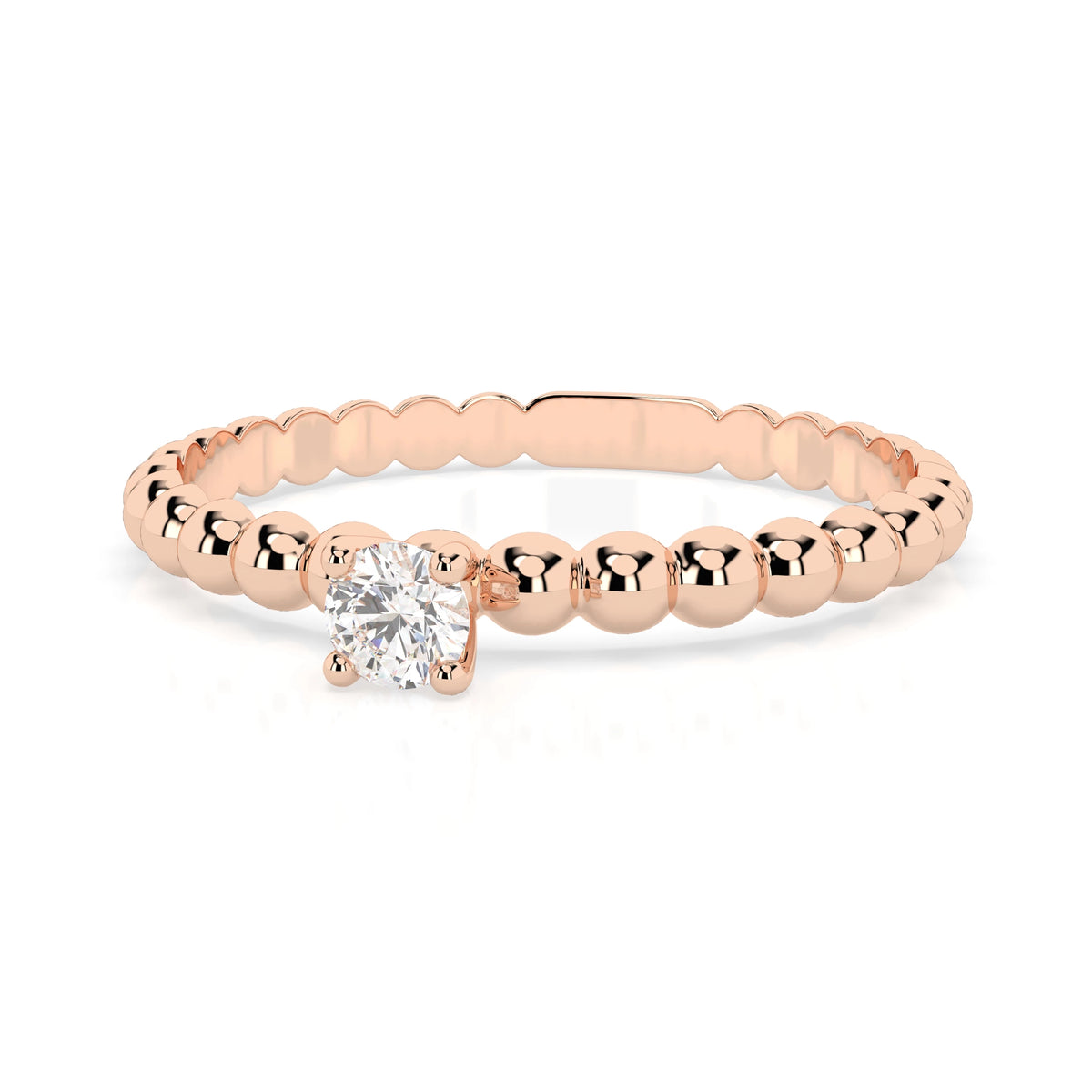 Inel de Logodnă Solitaire din Aur, Diamant Rotund Briliant 0,08 CT