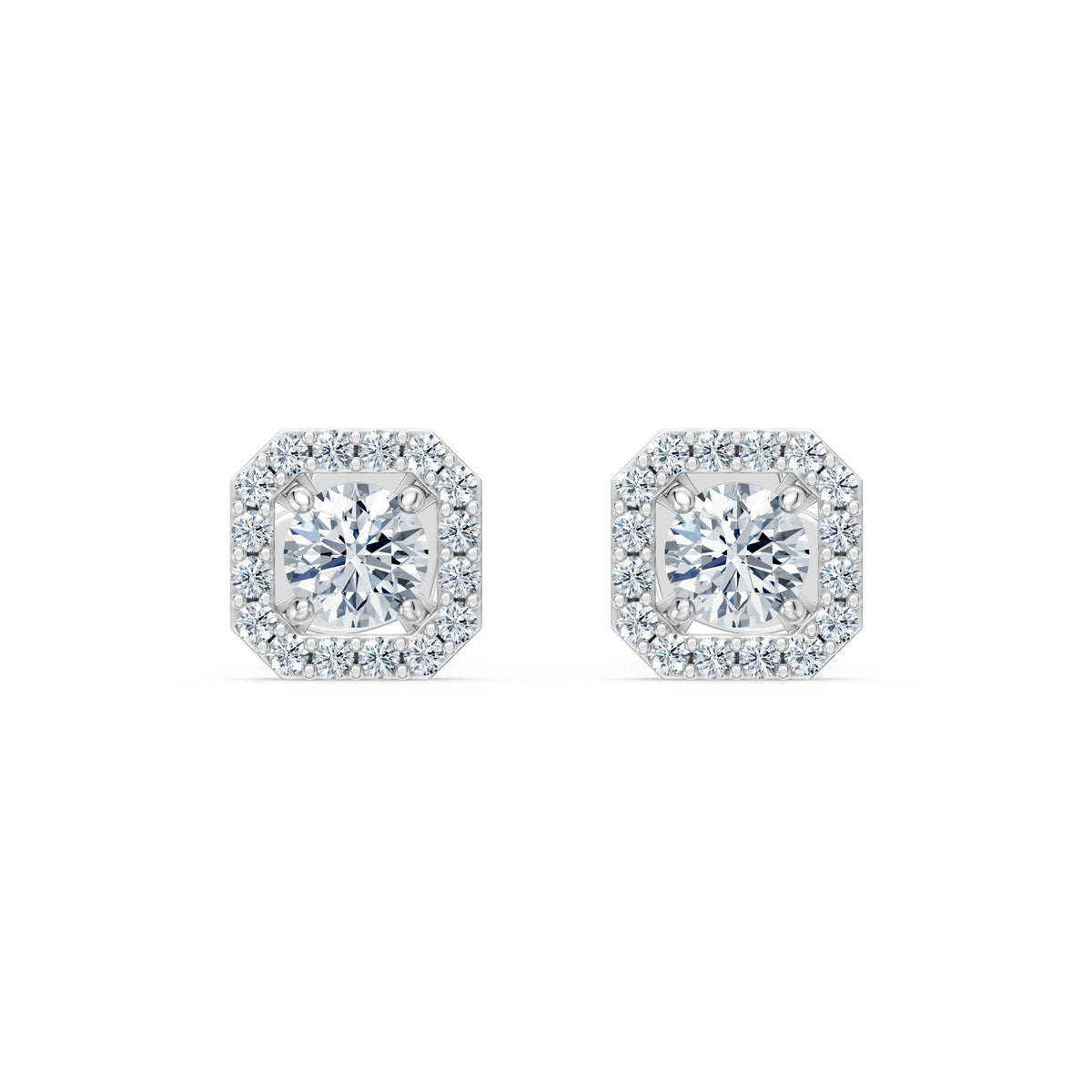 Cercei din Aur cu Diamante, Forma Cushion, 0,59 CT