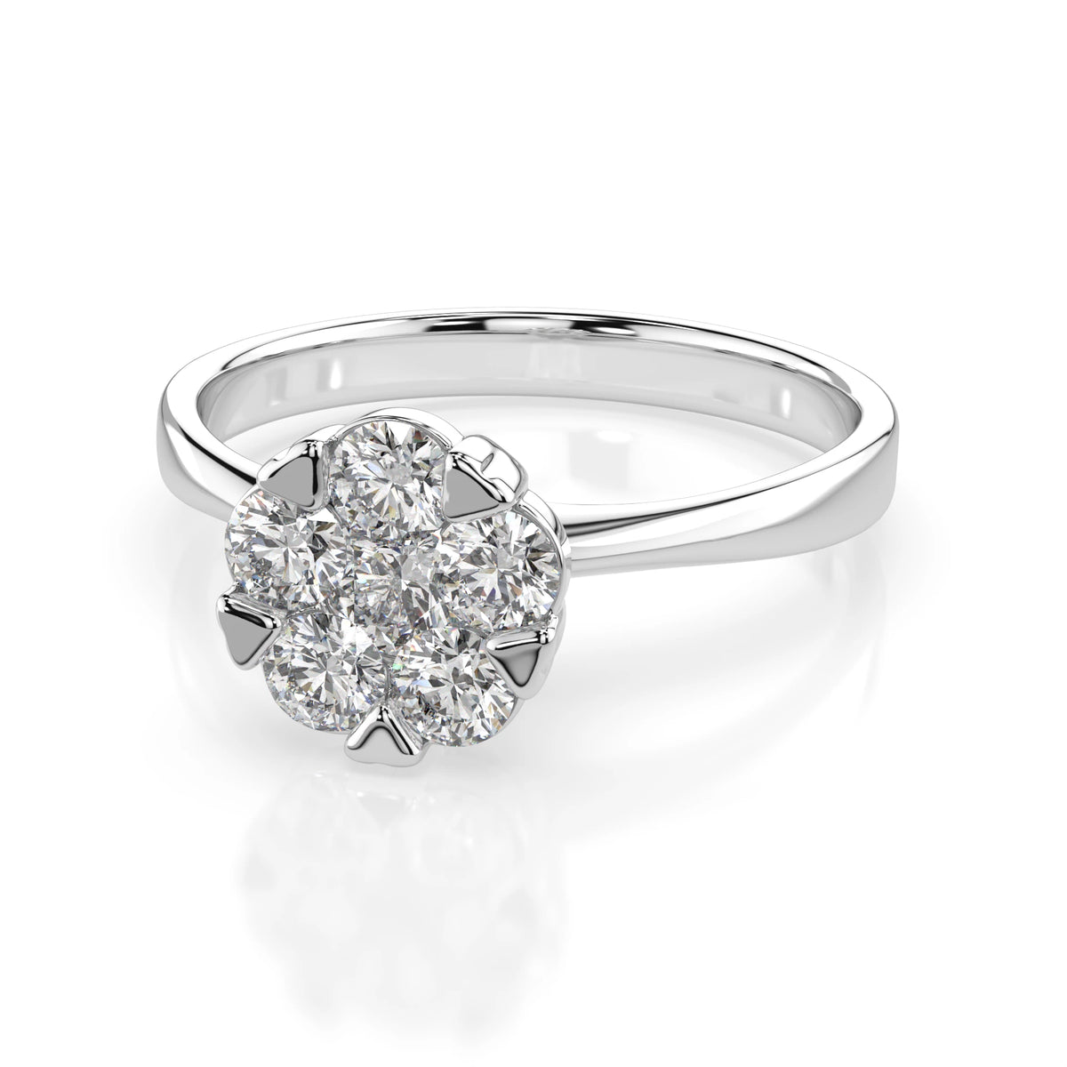Inel din Aur cu Diamante, Forma Rotund Briliant, 0,58 CT