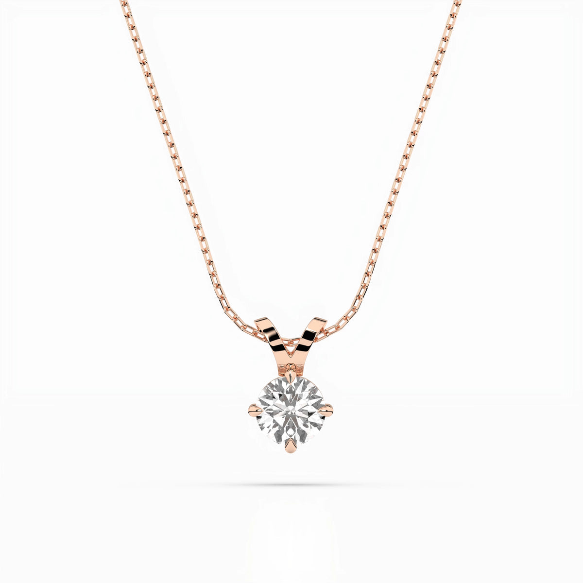 Colier din Aur cu Diamant, Forma Rotund Briliant, 0,50 CT