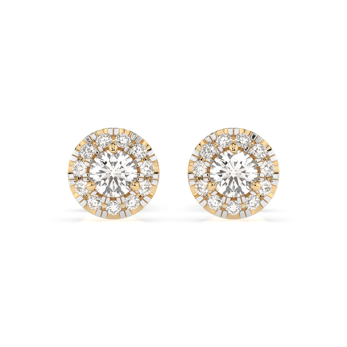 Cercei din Aur cu Diamante, Forma Rotund Briliant, 0,37 CT