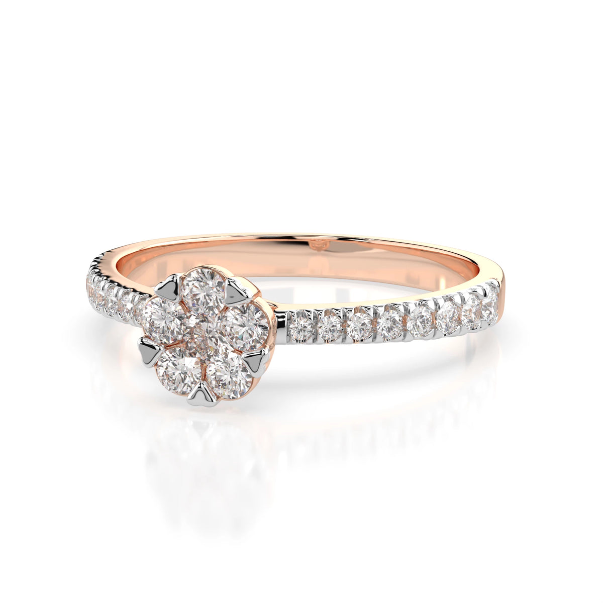 Inel din Aur cu Diamante, Forma Rotund Briliant, 0,33 CT