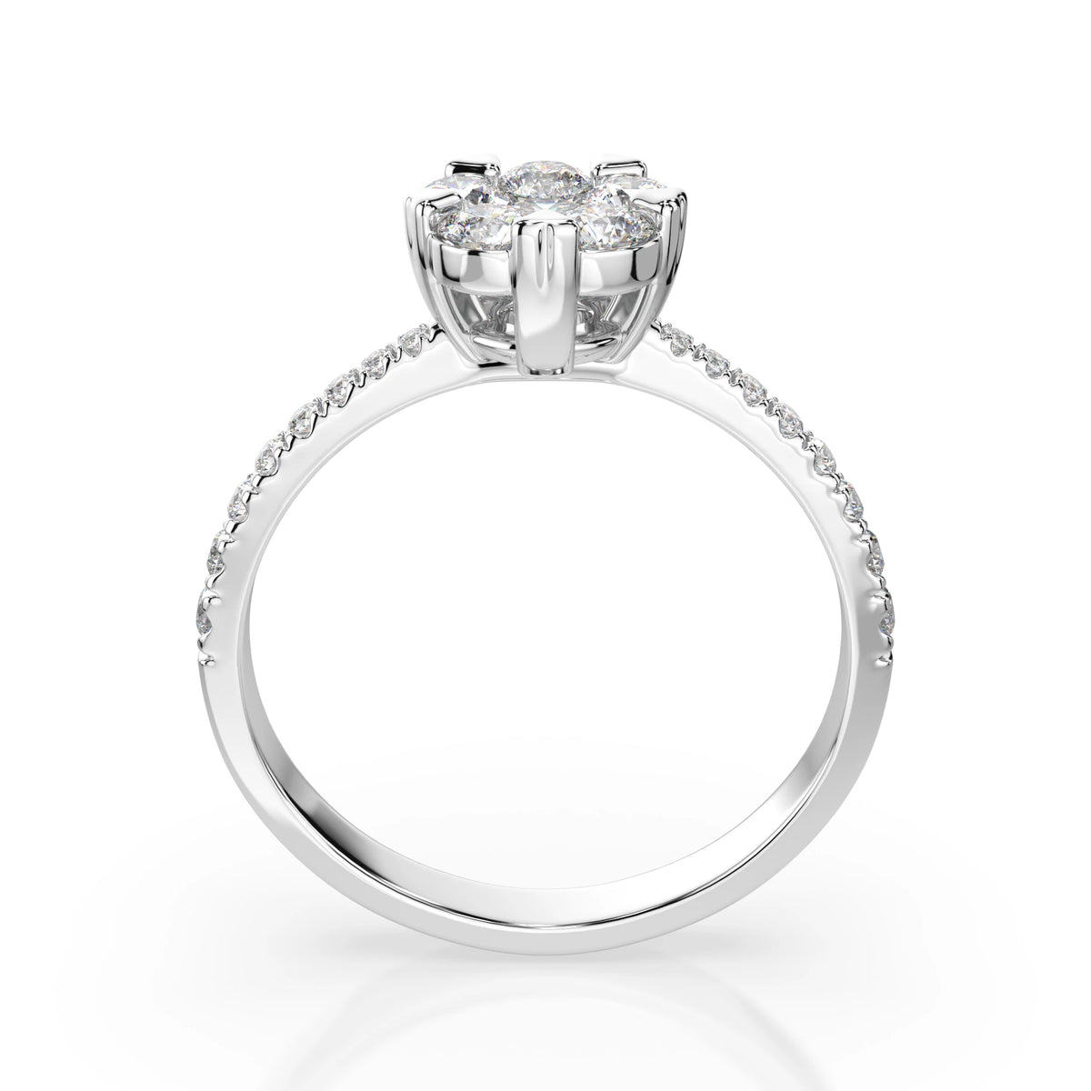 Inel din Aur cu Diamante, Forma Rotund Briliant, 0,79 CT