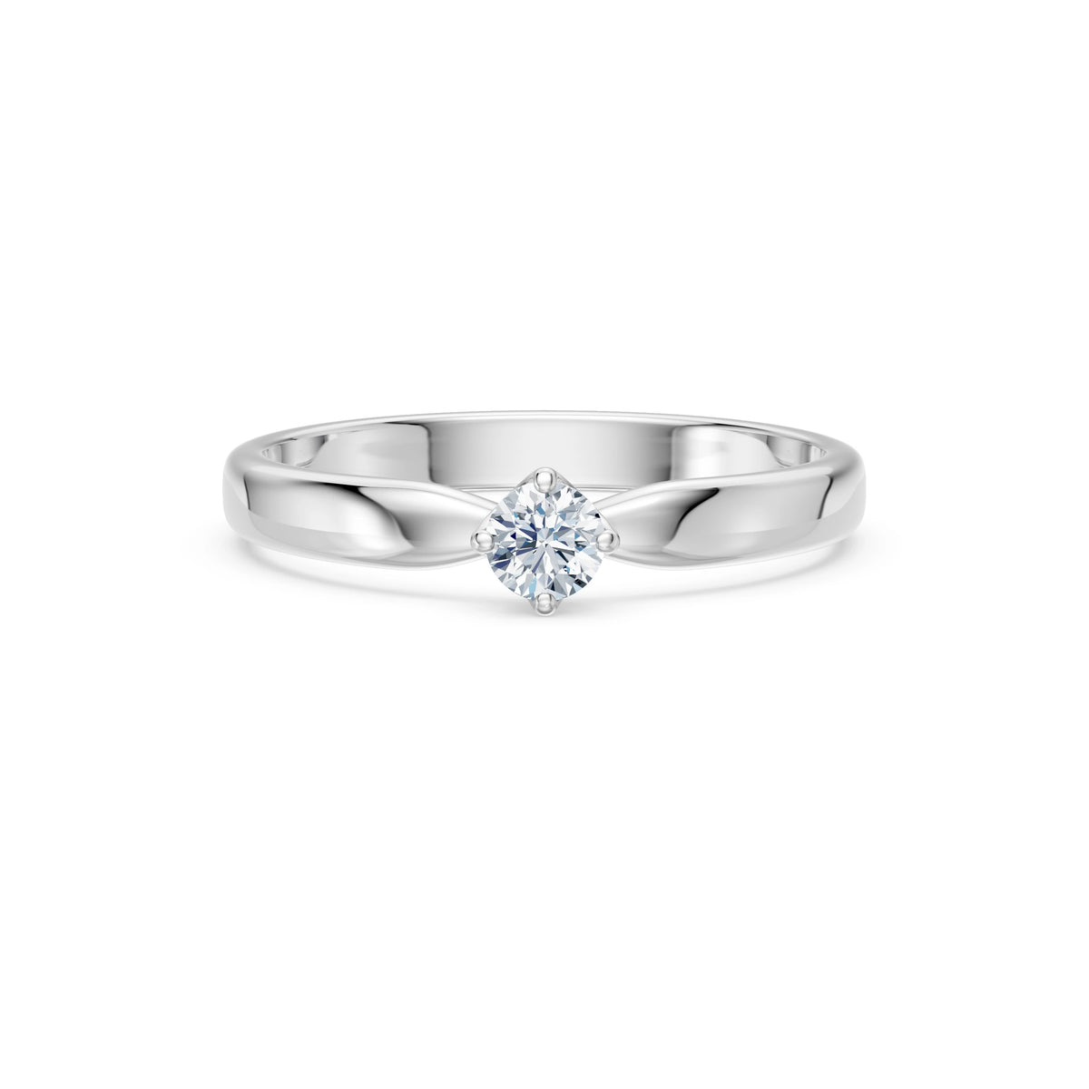 Inel de Logodnă Solitaire din Aur, Diamant Rotund Briliant 0,20 CT