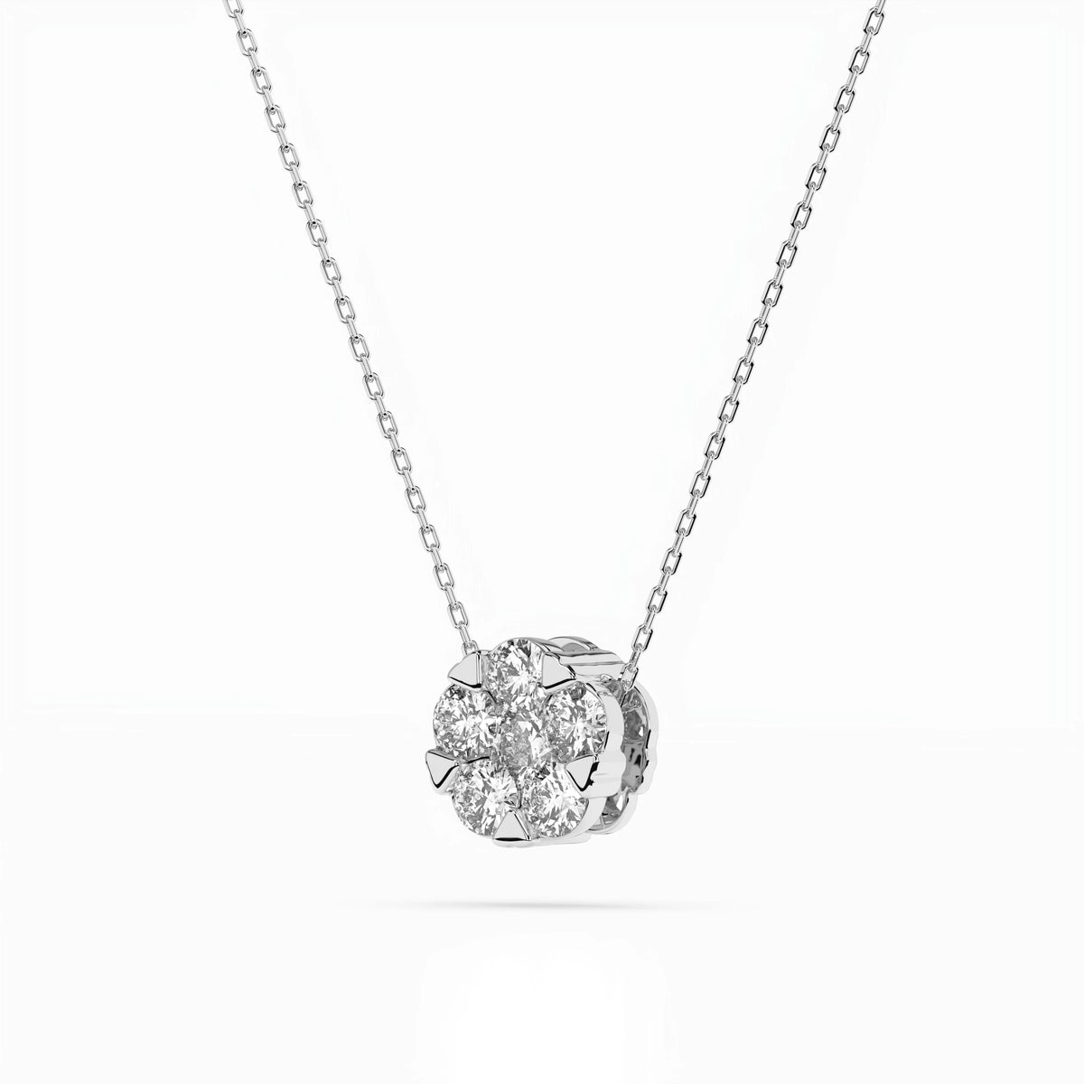 Colier din Aur cu Diamante, Forma Rotund Briliant, 0,58 CT