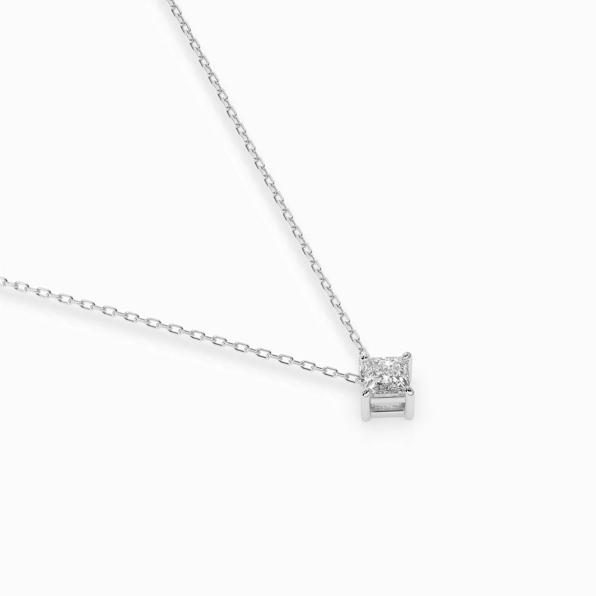 Colier din Aur cu Diamant, Forma Princess, 0,17 CT