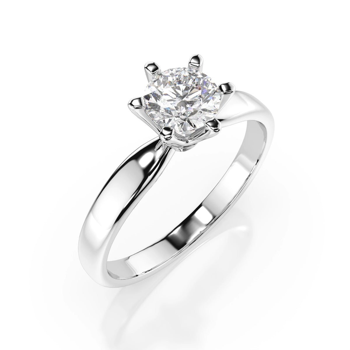 Inel de Logodnă Solitaire din Aur, Diamant Rotund Briliant 0,70 CT