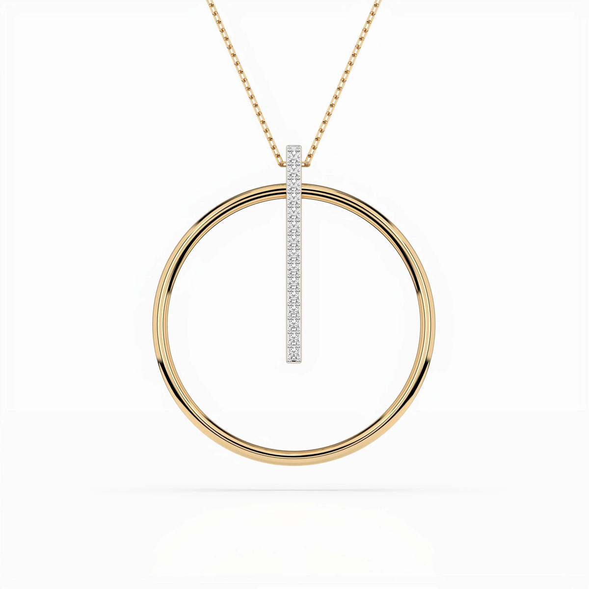 Colier din Aur cu Diamante, Forma Rotund Briliant, 0,09 CT
