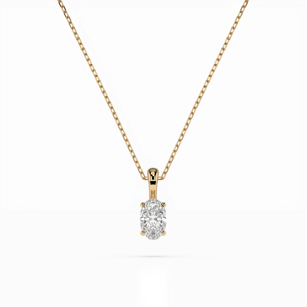 Colier din Aur cu Diamant, Forma Oval, 0,30 CT
