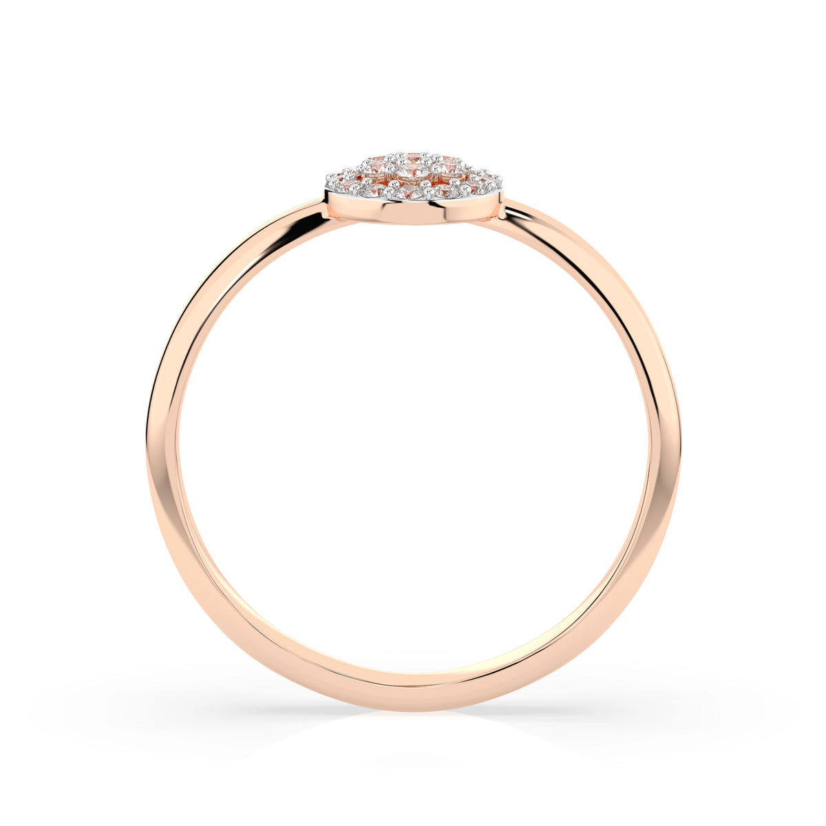 Inel din Aur cu Diamante, Forma Rotund Briliant, 0,15 CT
