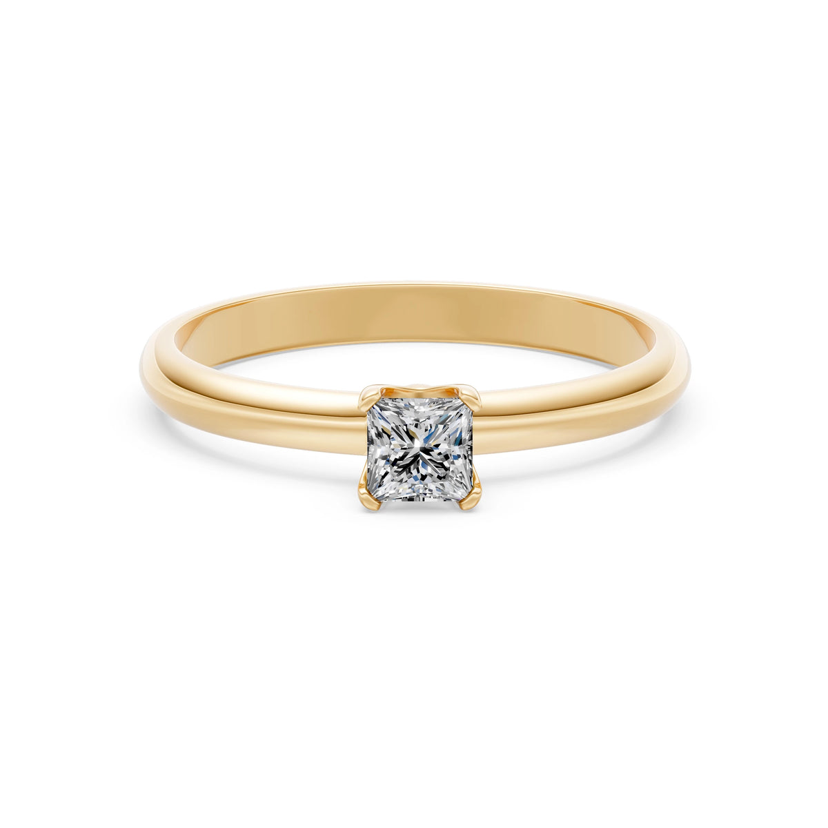 Inel de Logodnă Solitaire din Aur, Diamant Princess 0,40 CT