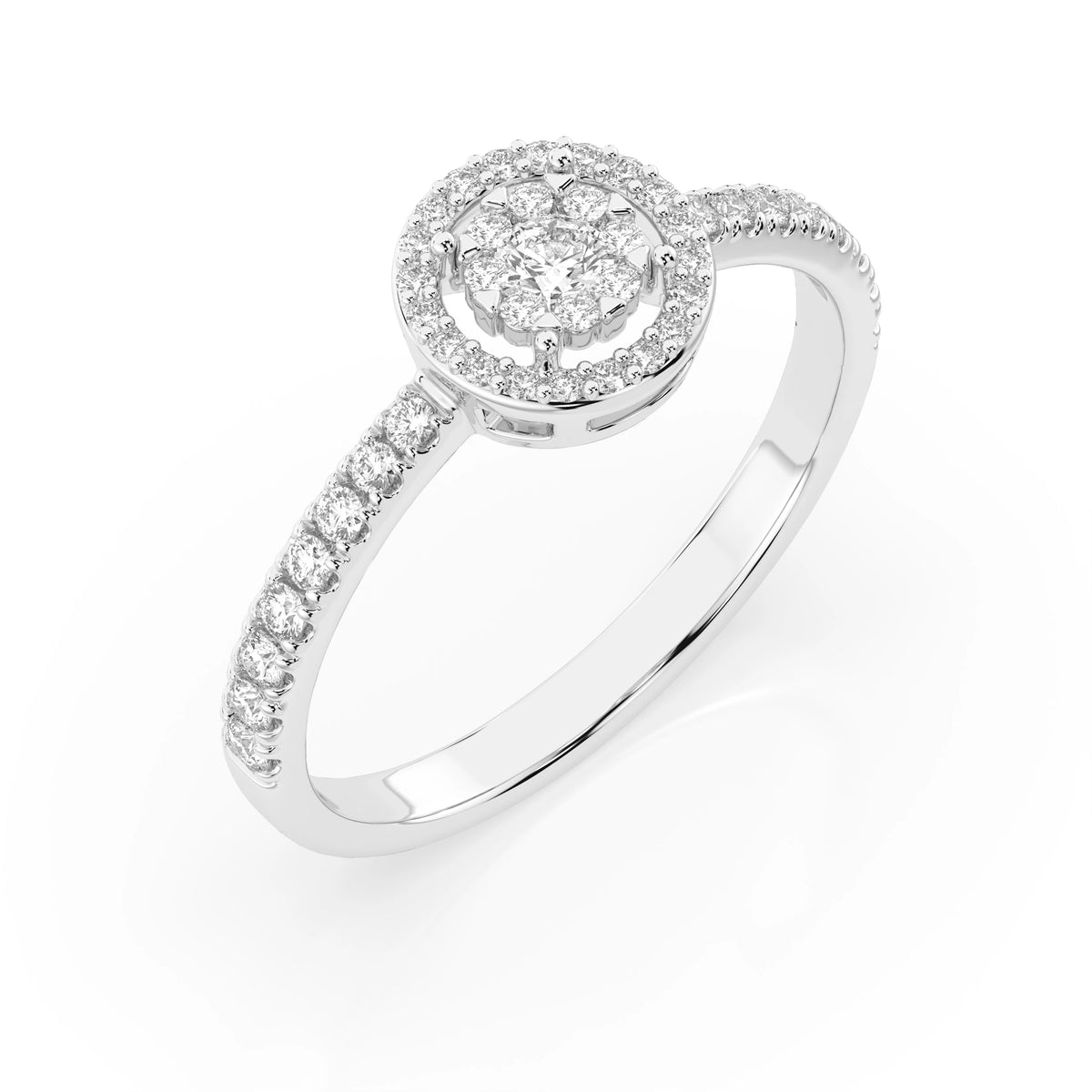 Inel din Aur cu Diamante, Forma Rotund Briliant, 0,31 CT
