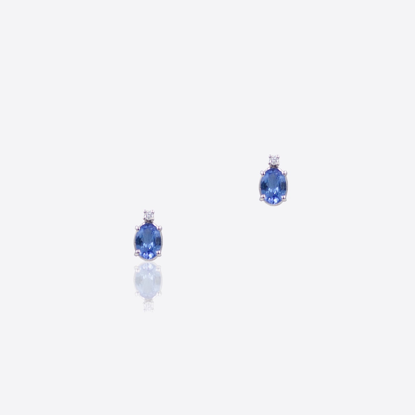 Round Droplet Earrings with Tanzanite and Diamonds