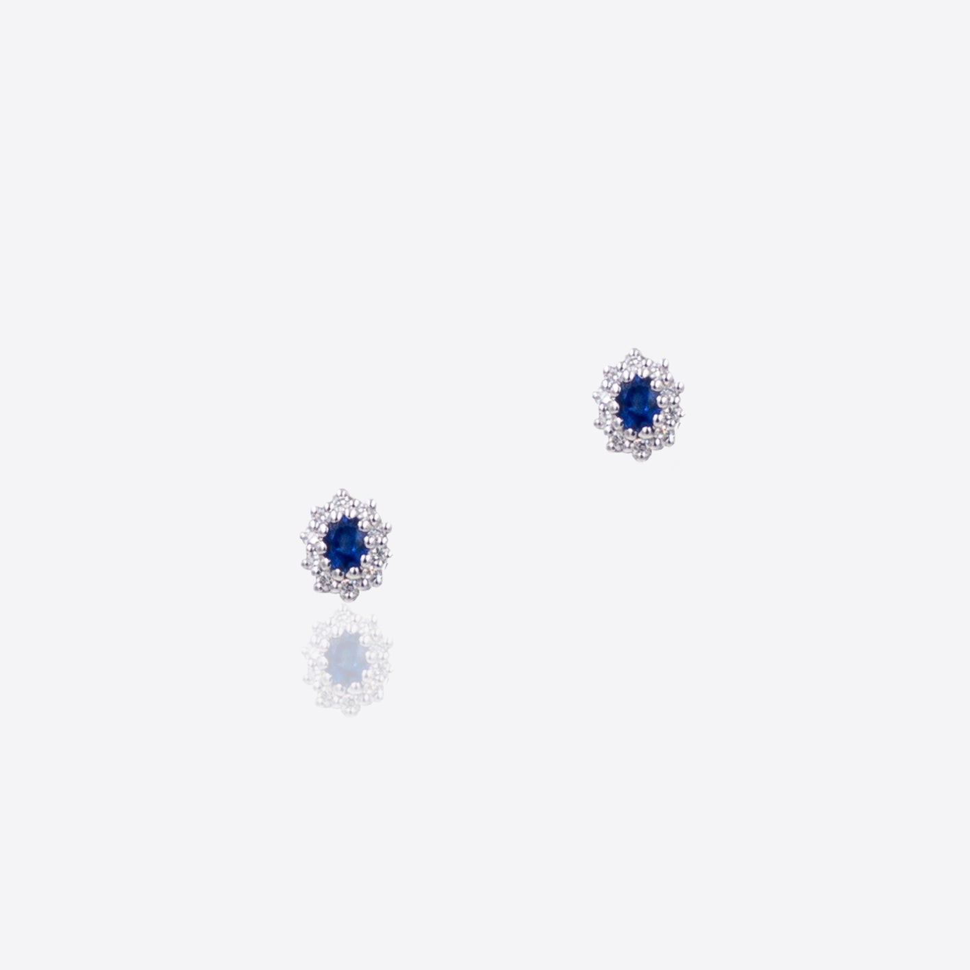 Sapphire Sparkle Earrings with Diamonds 0.20ct