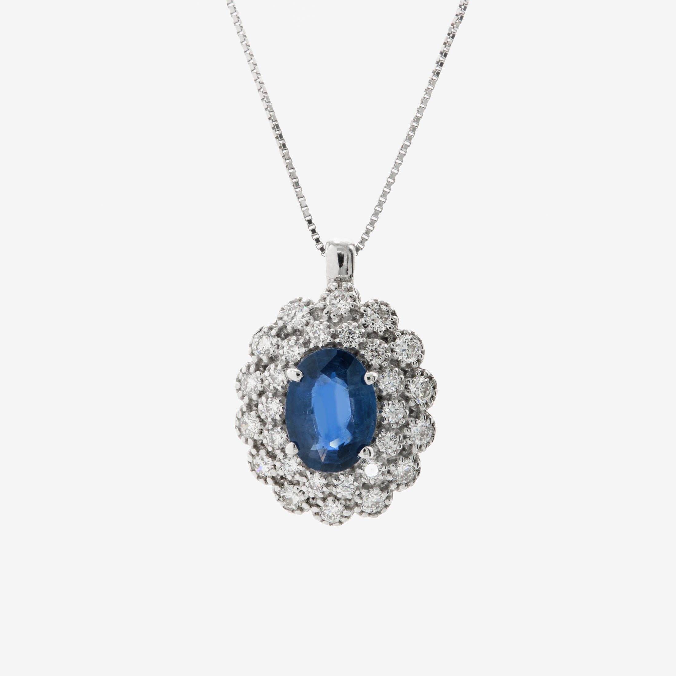 Julio necklace with sapphire and diamonds