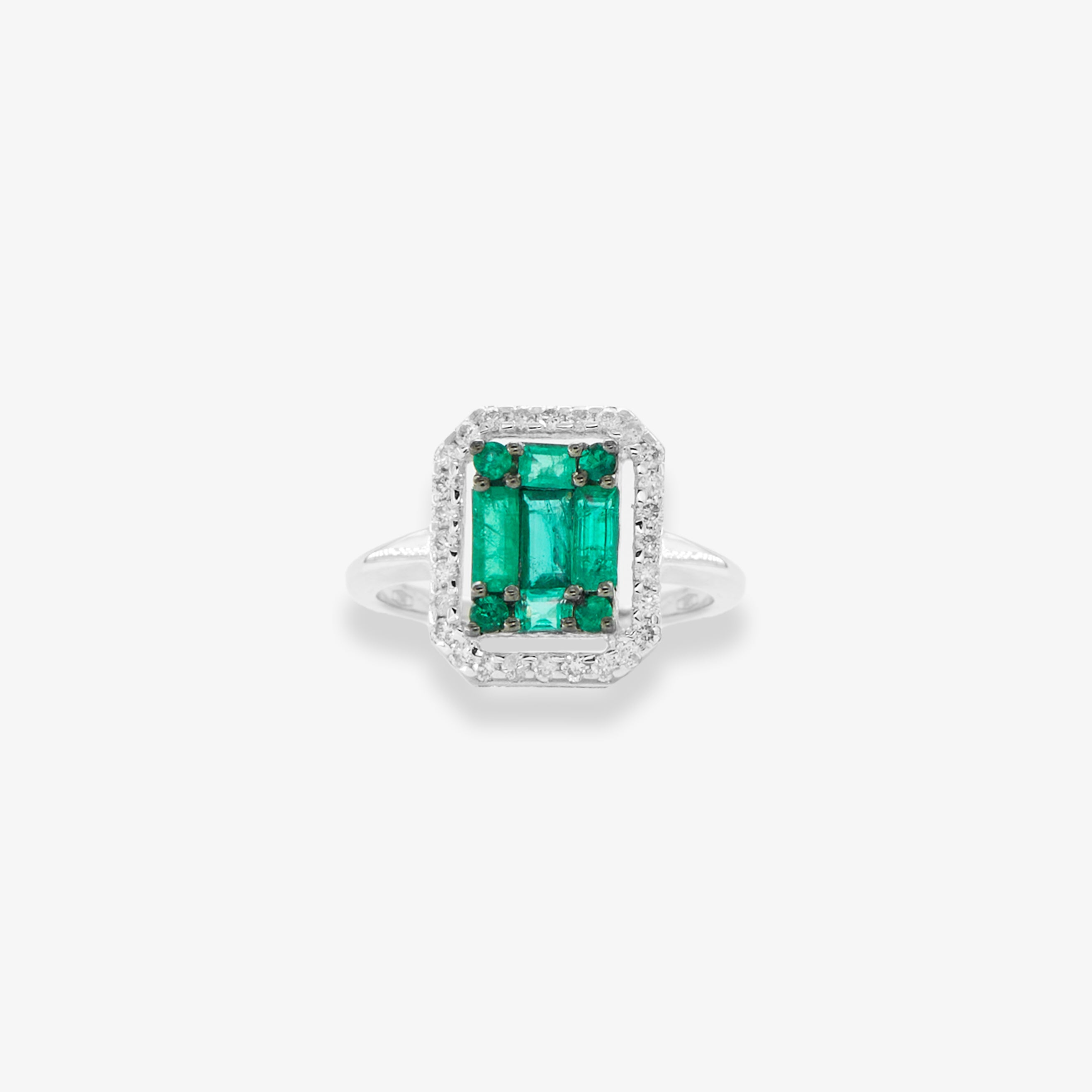 MORNA RING WITH EMERALDS AND DIAMONDS