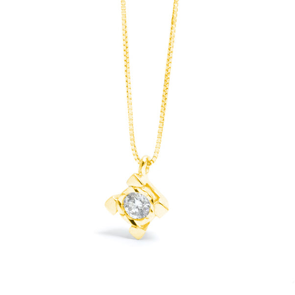 Colier Square Gold Spotlight Diamond