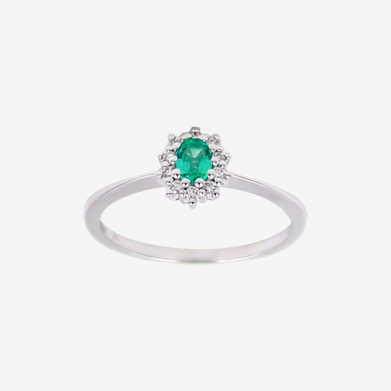 Emerald Sparkle Ring with Diamonds