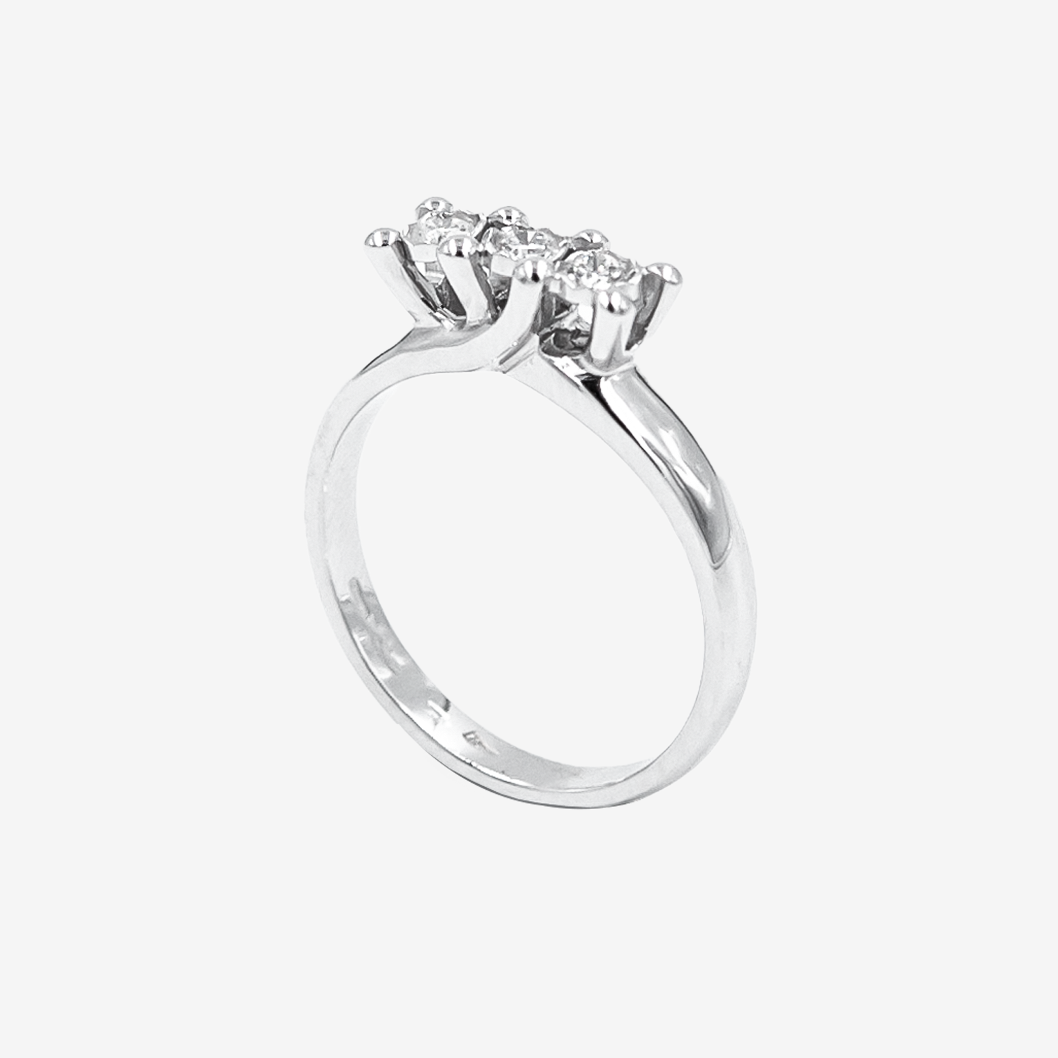 Trio Twisted Ring with Central Diamonds