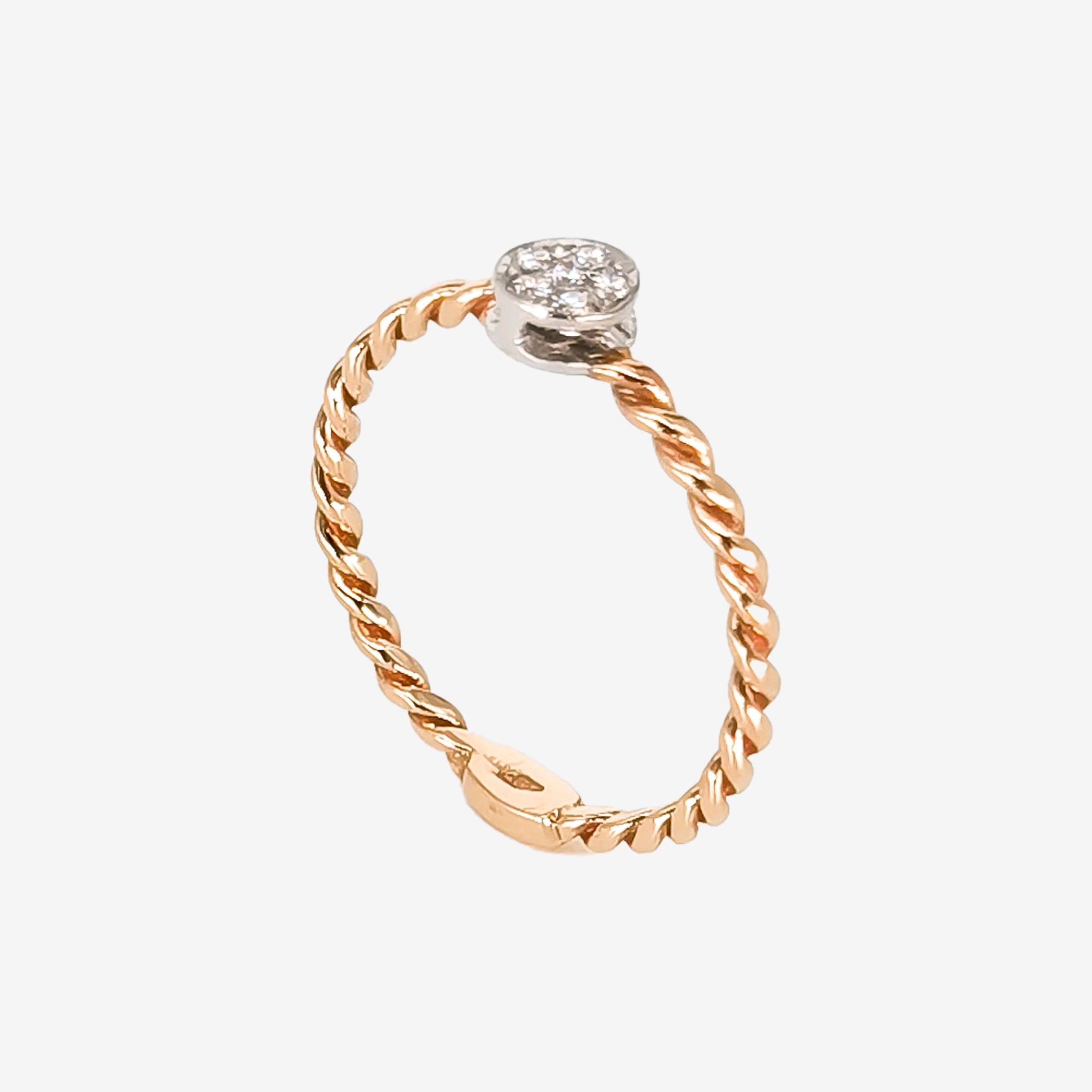 Twisted Braided Gold Ring with Diamonds!! -25%!!