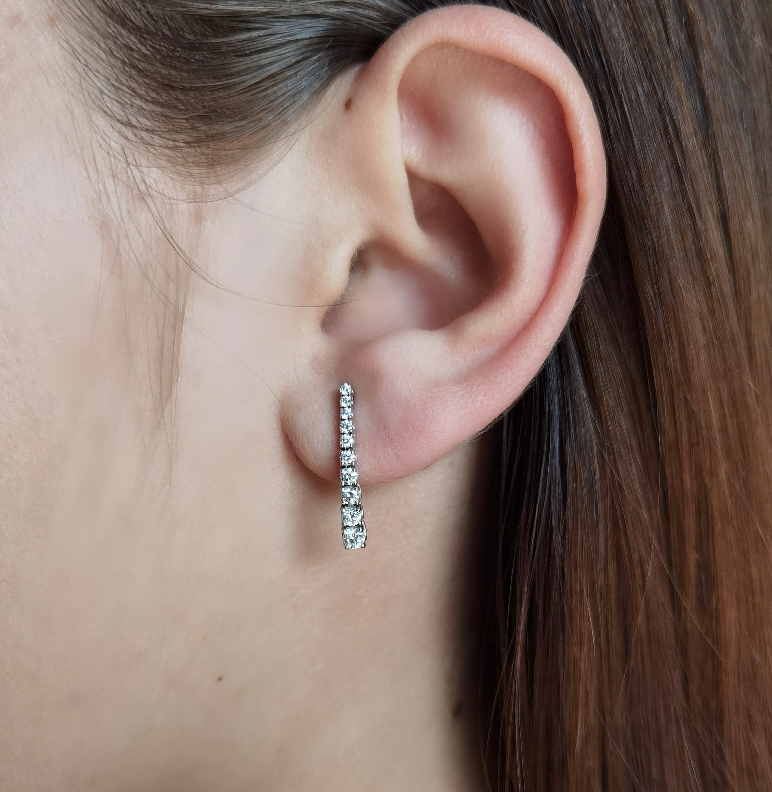 Tennis Earrings with Diamonds 0.75ct